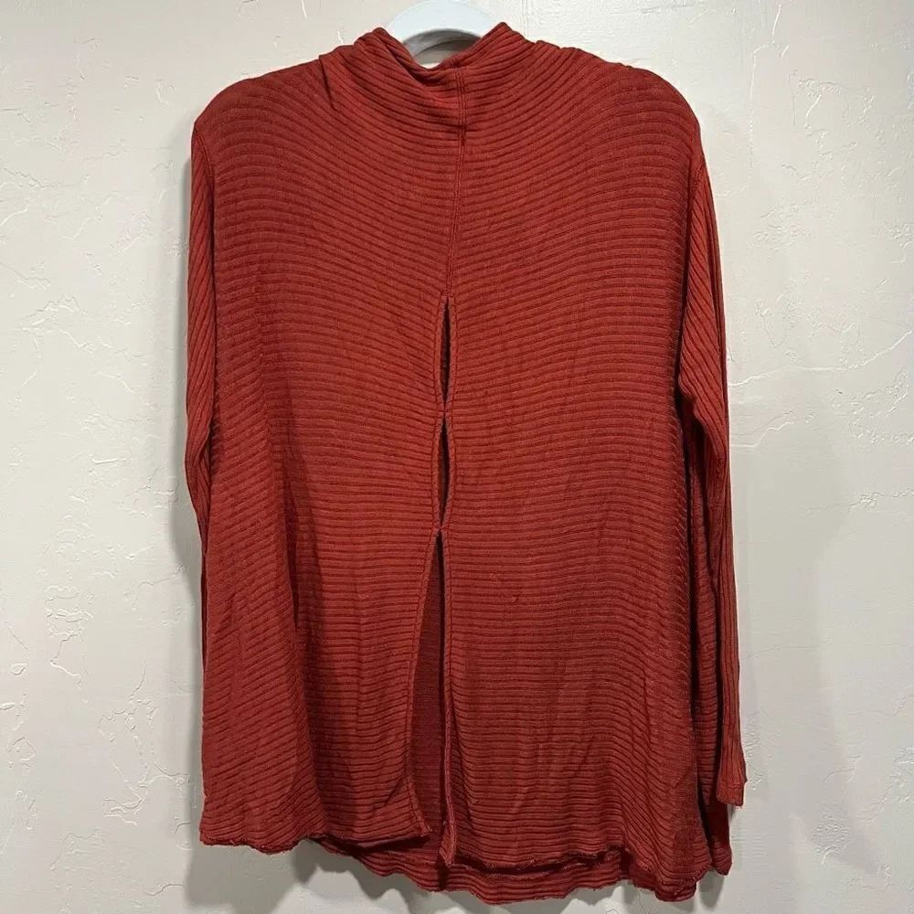 Free People Lover Ribbed Split Back Pullover Tunic Size Large - Picture 9 of 10